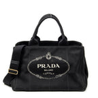 Shoulder Bag Medium Canapa Tote Black Canapa Canvas
