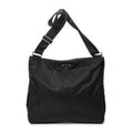 Shoulder Bag Front Pocket Messenger Black Nylon Canvas