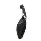 Shoulder Bag Front Pocket Messenger Black Nylon Canvas