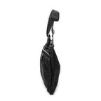 Shoulder Bag Front Pocket Messenger Black Nylon Canvas