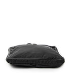 Shoulder Bag Front Pocket Messenger Black Nylon Canvas