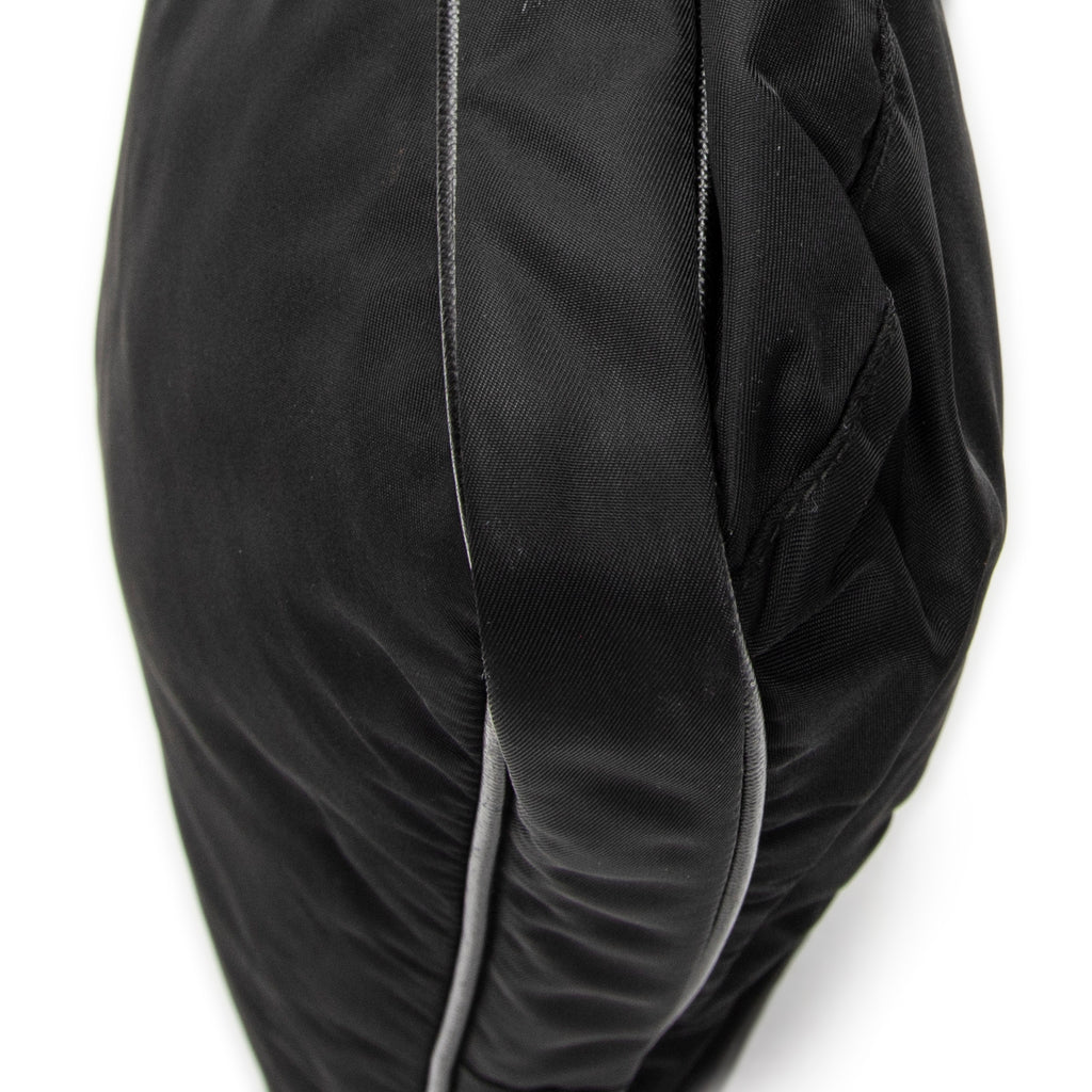 Shoulder Bag Front Pocket Messenger Black Nylon Canvas
