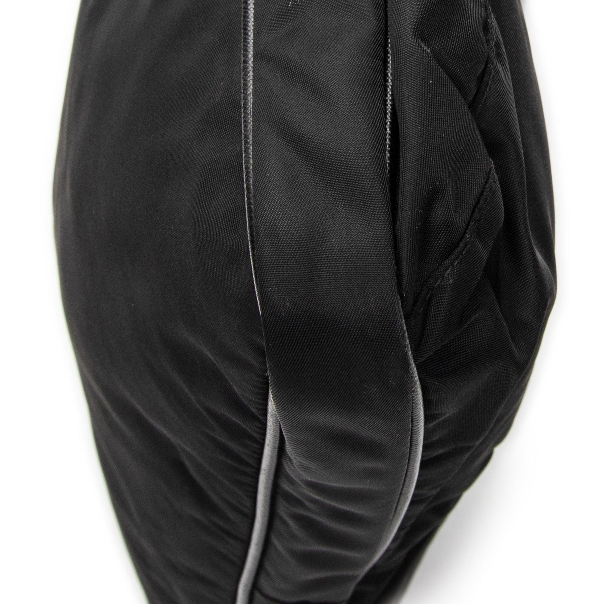 Shoulder Bag Front Pocket Messenger Black Nylon Canvas