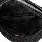 Shoulder Bag Front Pocket Messenger Black Nylon Canvas