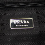 Shoulder Bag Front Pocket Messenger Black Nylon Canvas
