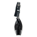 Shoulder Bag Zip Messenger Black Nylon Canvas