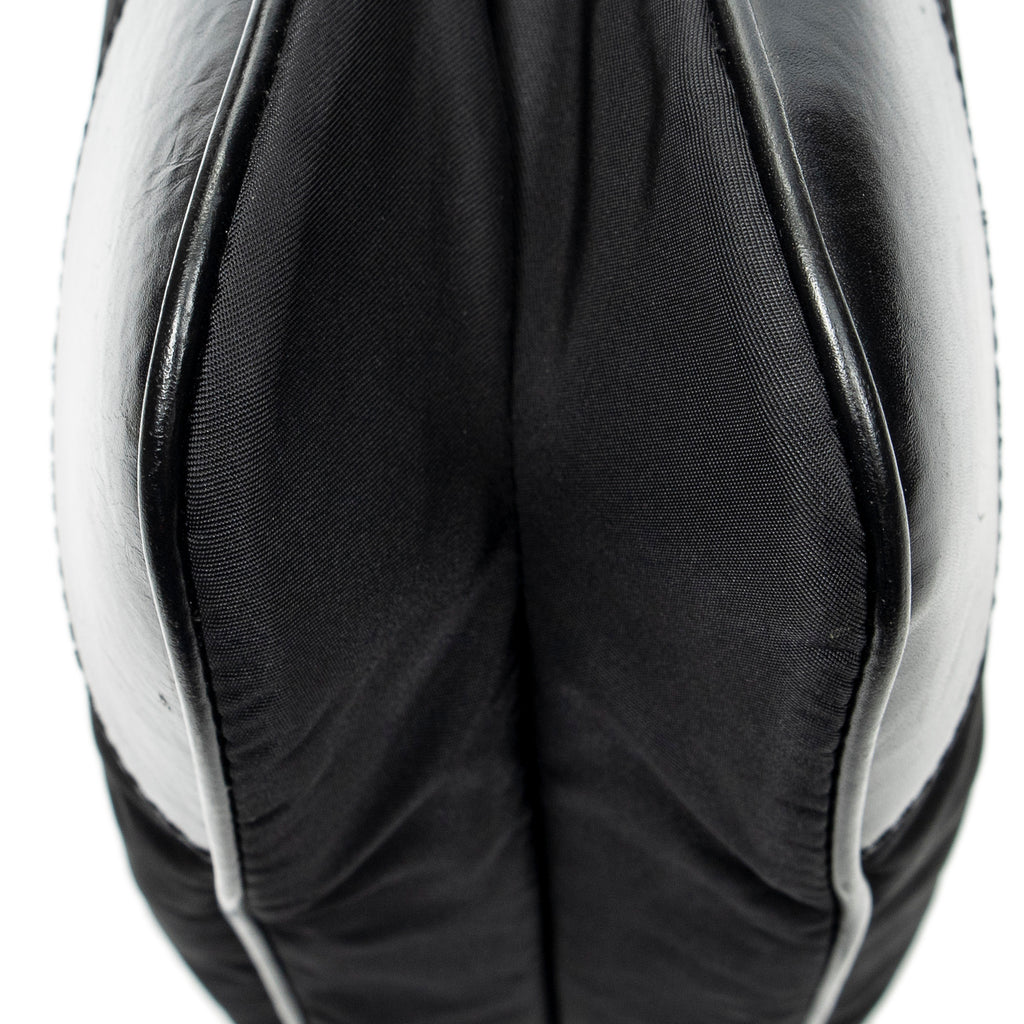 Shoulder Bag Zip Messenger Black Nylon Canvas