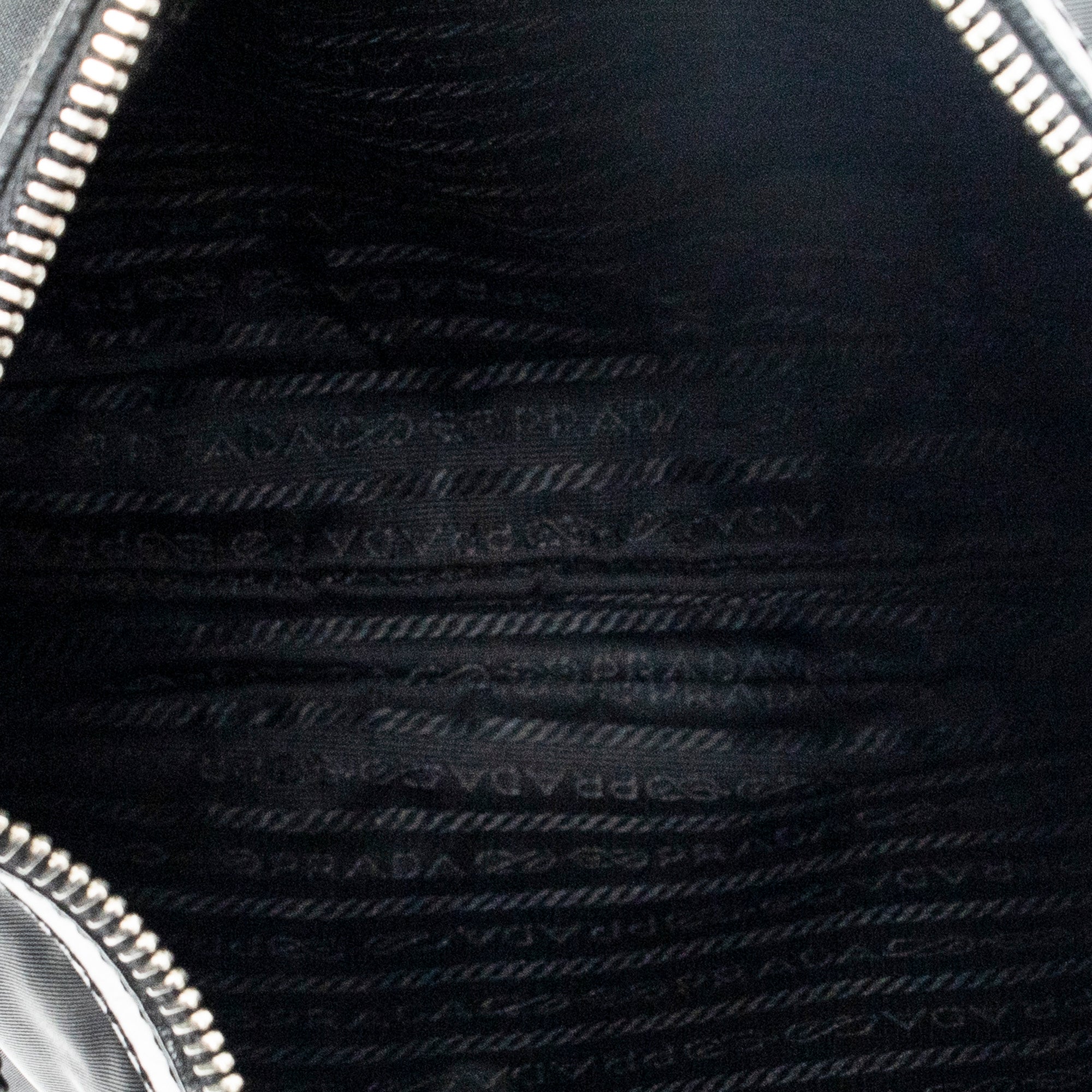 Shoulder Bag Zip Messenger Black Nylon Canvas