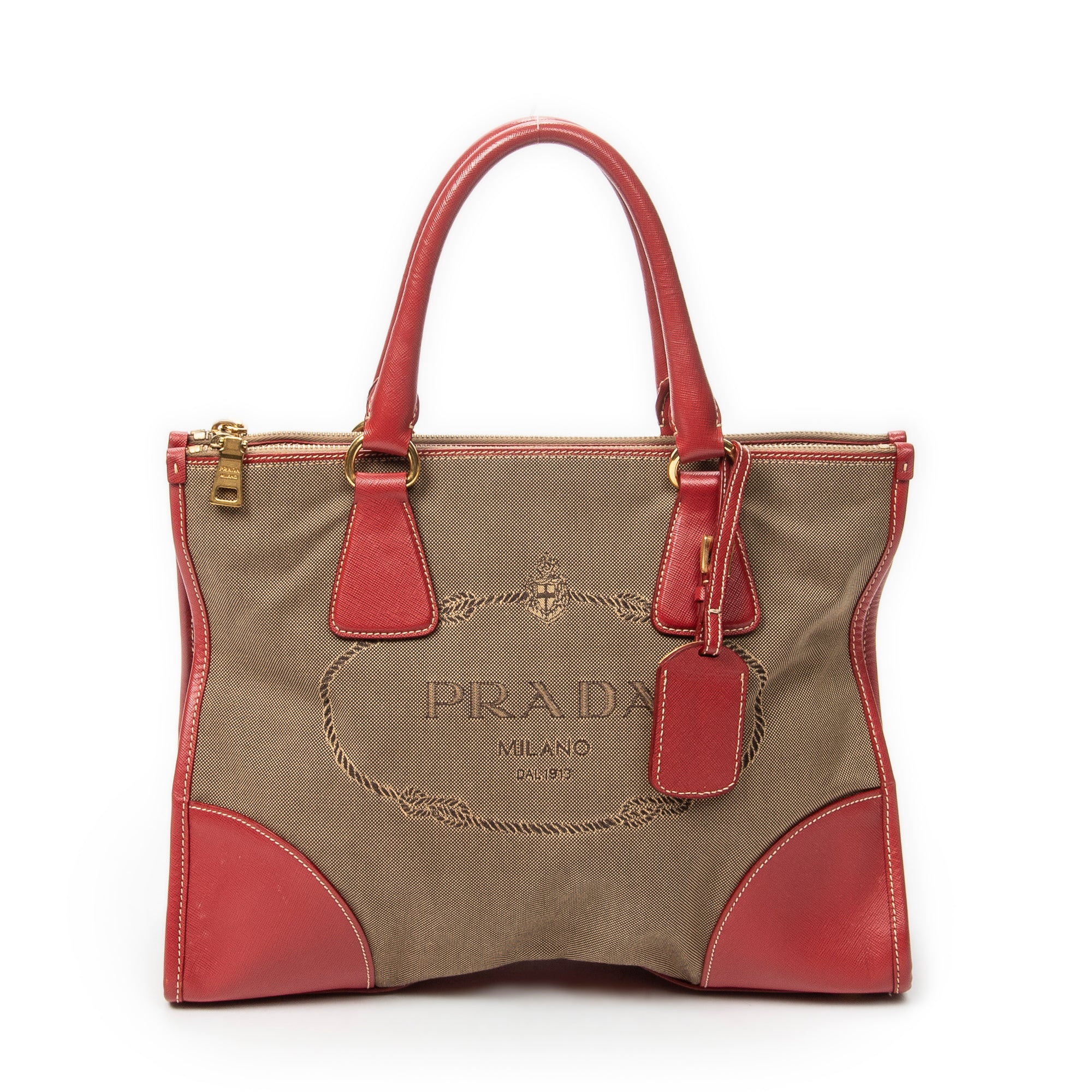 Handbag Medium Jacquard Tote Beige Jacquard Canvas