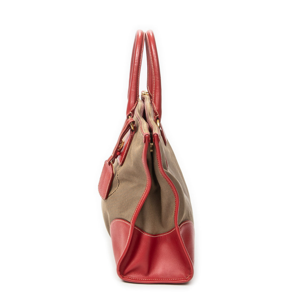 Handbag Medium Jacquard Tote Beige Jacquard Canvas
