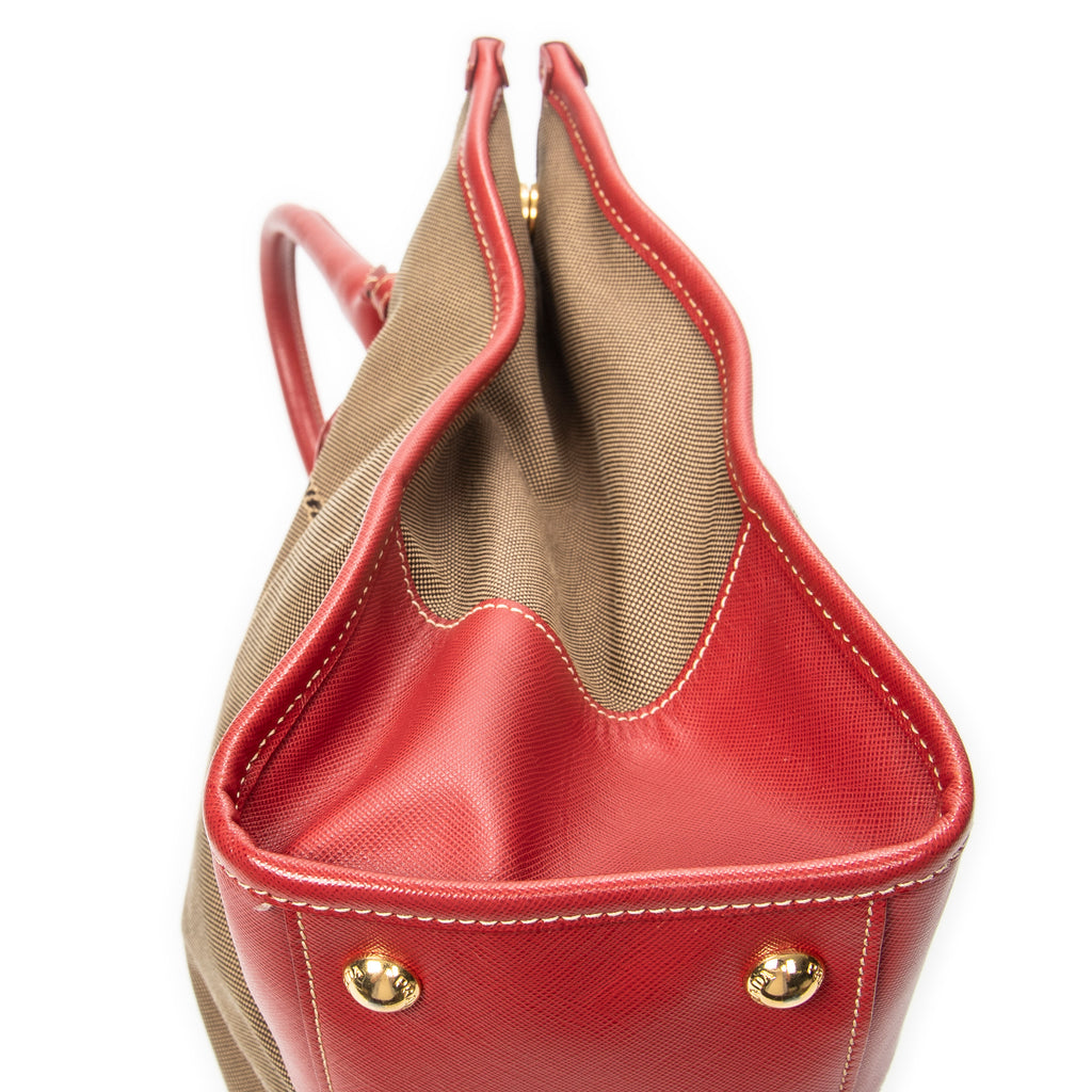 Handbag Medium Jacquard Tote Beige Jacquard Canvas