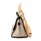 Shoulder Bag Small Tricolor Trapeze Black Calfskin Leather