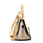 Shoulder Bag Small Tricolor Trapeze Black Calfskin Leather