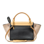 Shoulder Bag Small Tricolor Trapeze Black Calfskin Leather