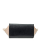 Shoulder Bag Small Tricolor Trapeze Black Calfskin Leather
