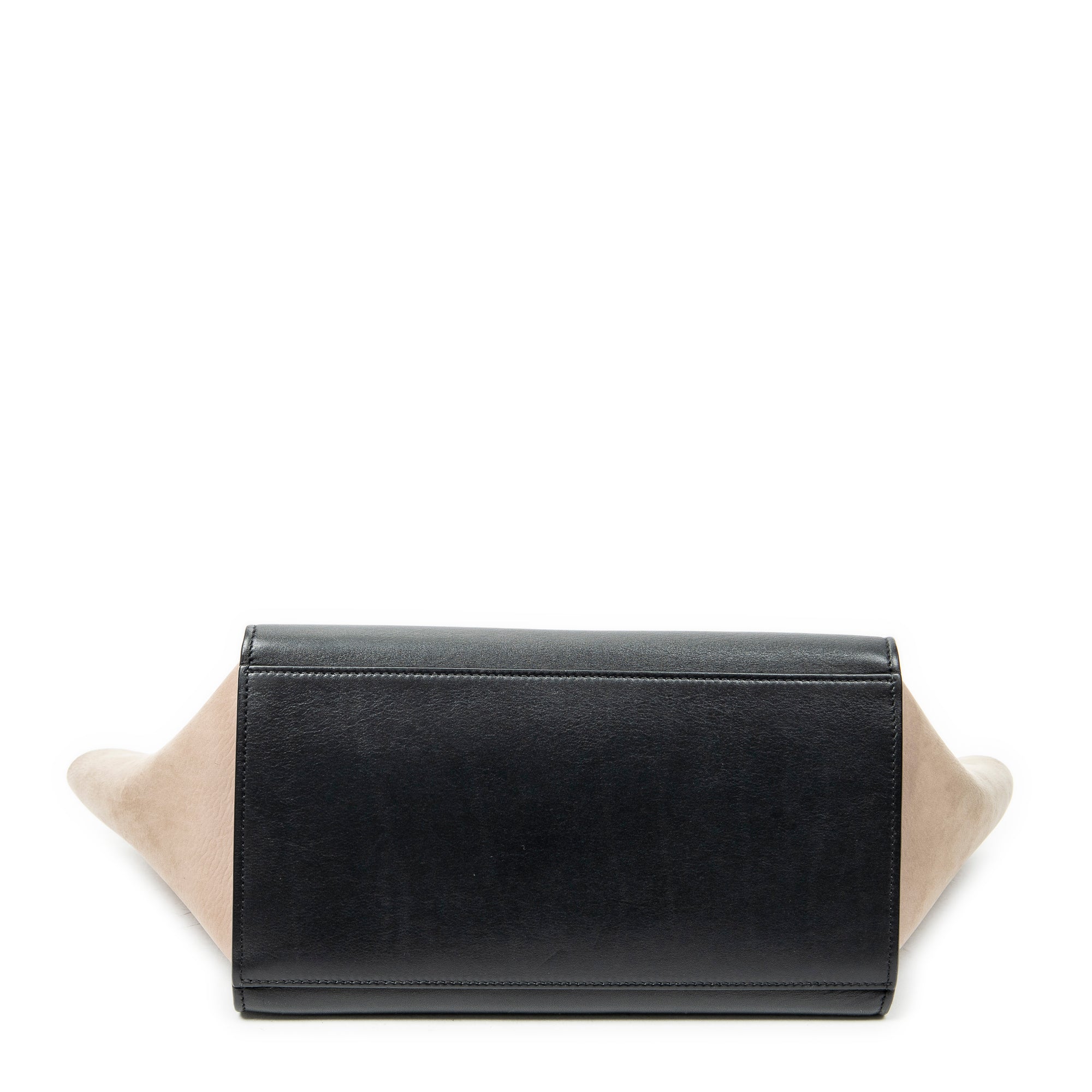 Shoulder Bag Small Tricolor Trapeze Black Calfskin Leather