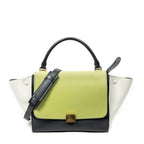 Shoulder Bag Medium Tricolor Trapeze Grey Calfskin Leather