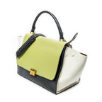 Shoulder Bag Medium Tricolor Trapeze Grey Calfskin Leather