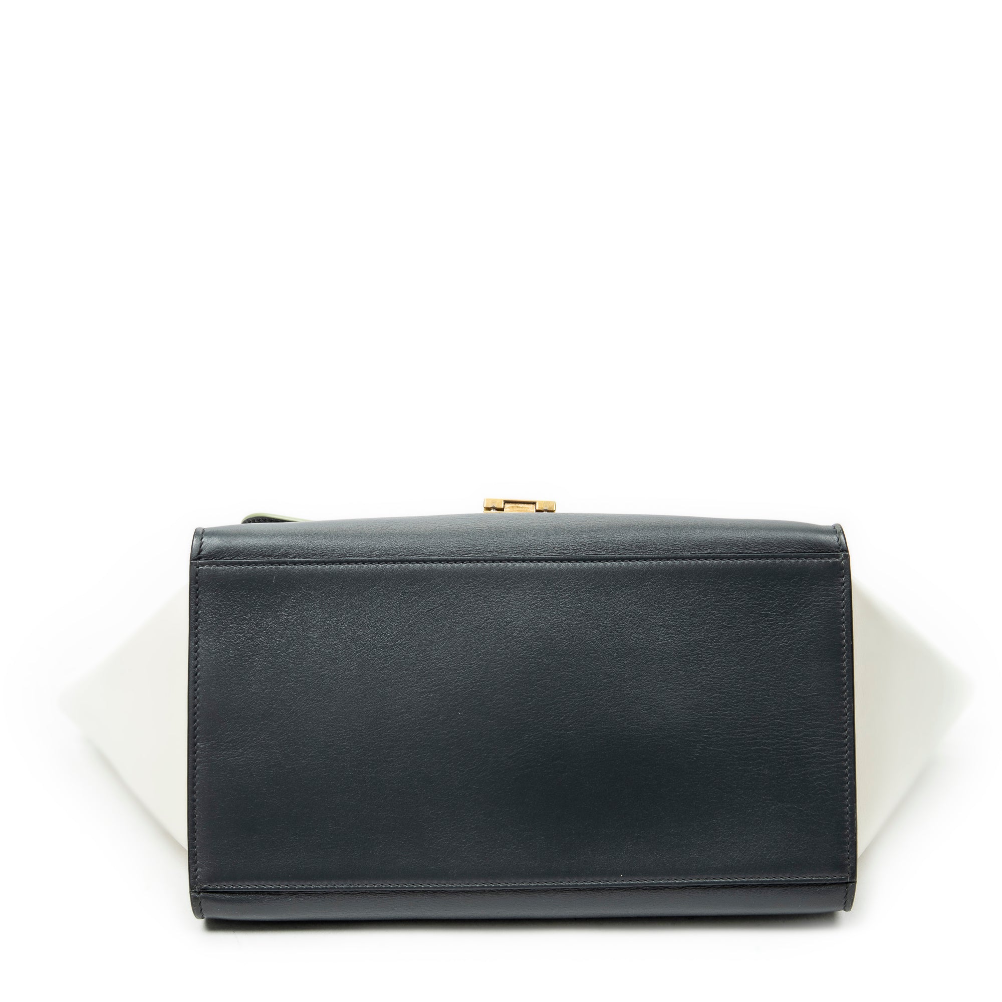 Shoulder Bag Medium Tricolor Trapeze Grey Calfskin Leather
