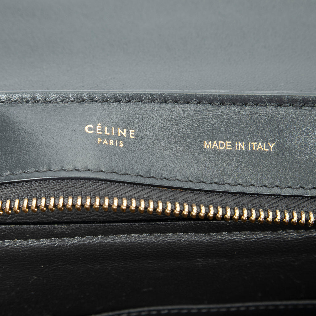 Shoulder Bag Medium Tricolor Trapeze Grey Calfskin Leather