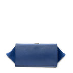 Shoulder Bag Medium Trapeze Blue Grained Calfskin Leather
