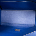 Shoulder Bag Medium Trapeze Blue Grained Calfskin Leather