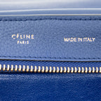 Shoulder Bag Medium Trapeze Blue Grained Calfskin Leather