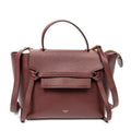 Shoulder Bag Micro Belt Bag Burgundy Grained Calfskin Leather