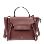 Shoulder Bag Micro Belt Bag Burgundy Grained Calfskin Leather