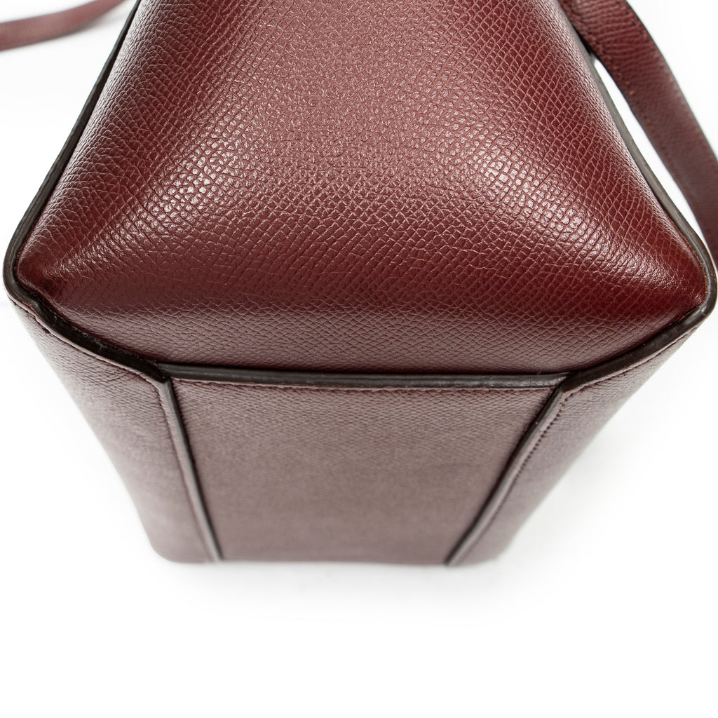 Shoulder Bag Micro Belt Bag Burgundy Grained Calfskin Leather
