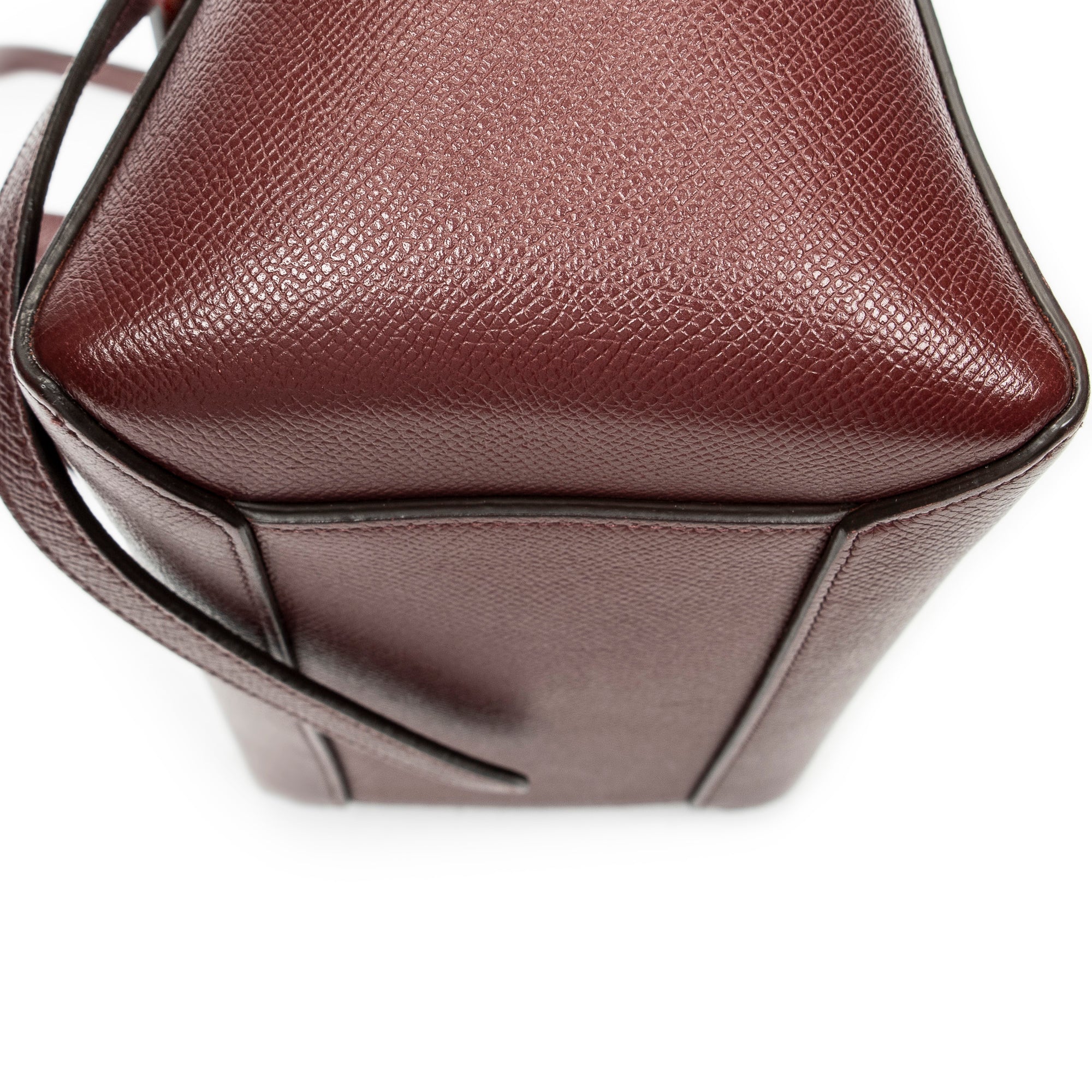 Shoulder Bag Micro Belt Bag Burgundy Grained Calfskin Leather