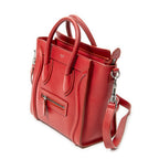 Shoulder Bag Nano Luggage Red Grained Calfskin Leather