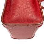 Shoulder Bag Nano Luggage Red Grained Calfskin Leather