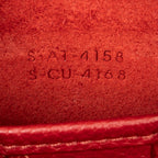Shoulder Bag Nano Luggage Red Grained Calfskin Leather