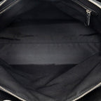 Shoulder Bag Soft Zip Shopping Tote Black Cannage Lambskin Leather