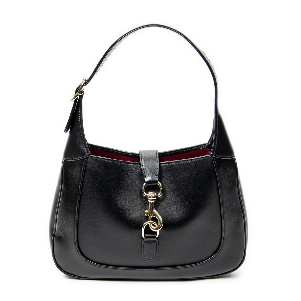 Shoulder Bag Small Jackie Hobo Black Smooth Calfskin Leather
