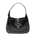 Shoulder Bag Small Jackie Hobo Black Smooth Calfskin Leather