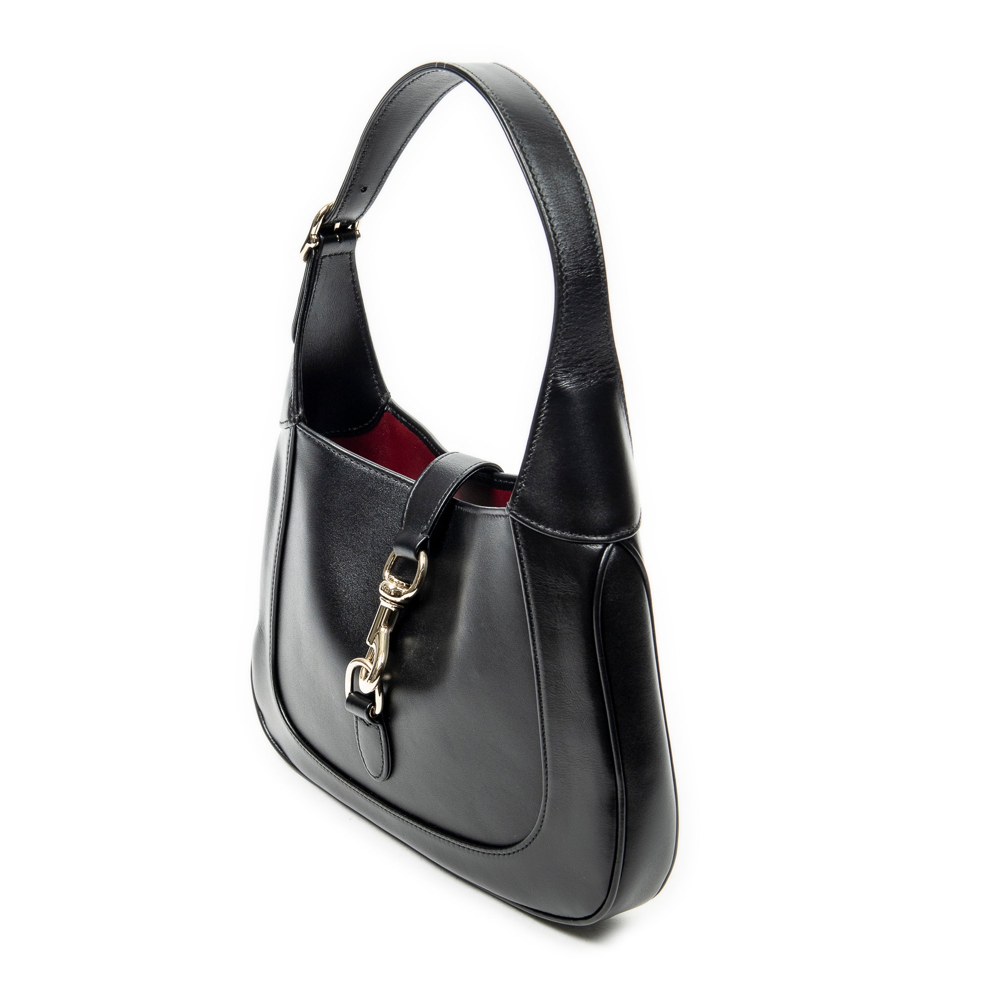 Shoulder Bag Small Jackie Hobo Black Smooth Calfskin Leather