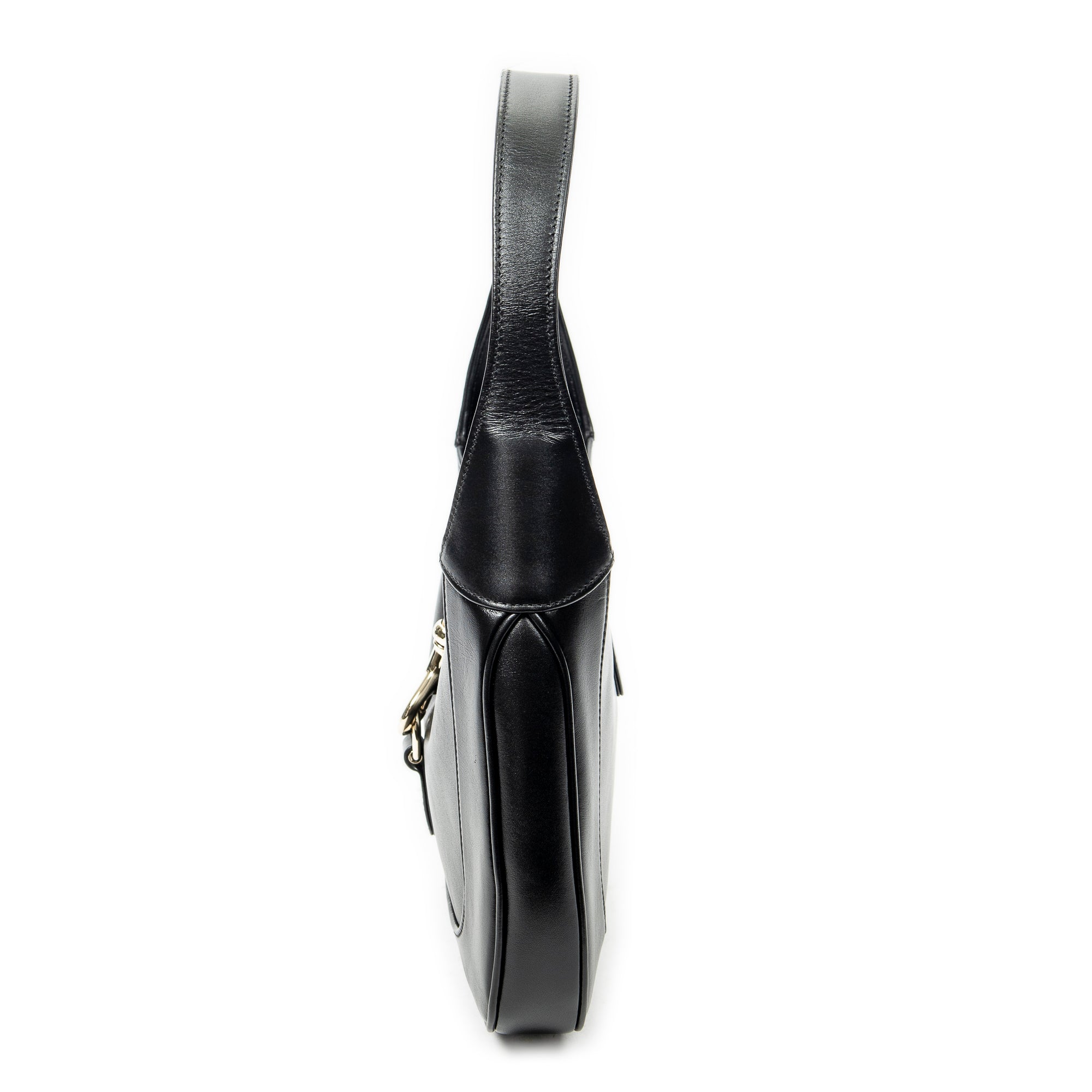 Shoulder Bag Small Jackie Hobo Black Smooth Calfskin Leather