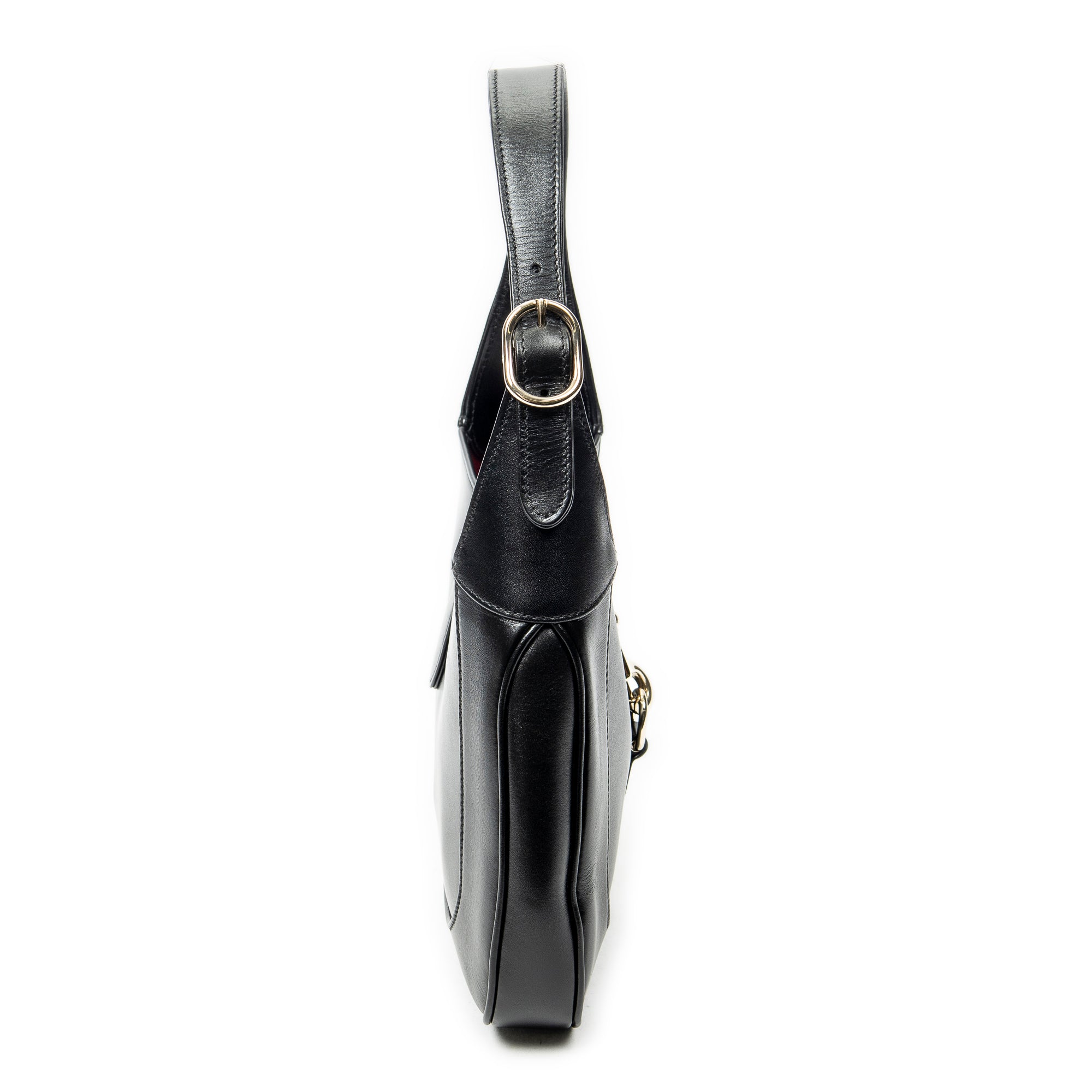 Shoulder Bag Small Jackie Hobo Black Smooth Calfskin Leather