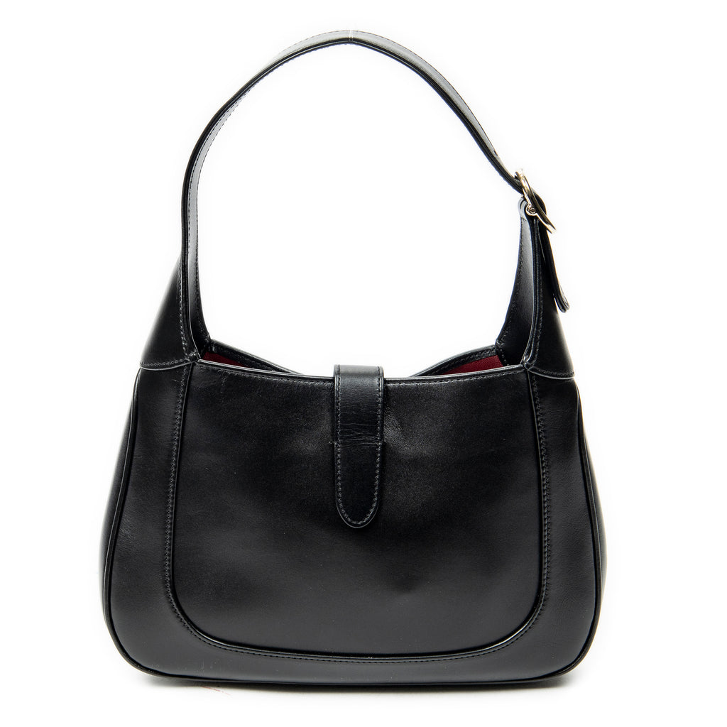 Shoulder Bag Small Jackie Hobo Black Smooth Calfskin Leather