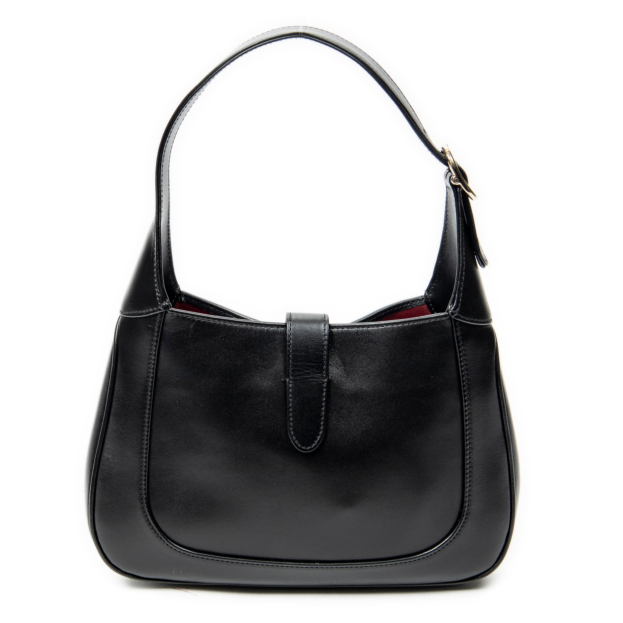 Shoulder Bag Small Jackie Hobo Black Smooth Calfskin Leather