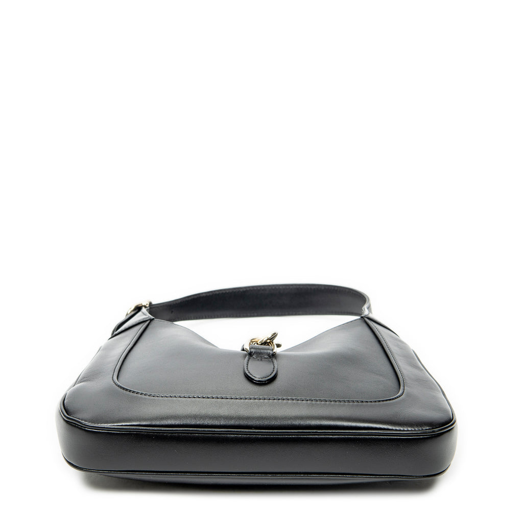 Shoulder Bag Small Jackie Hobo Black Smooth Calfskin Leather