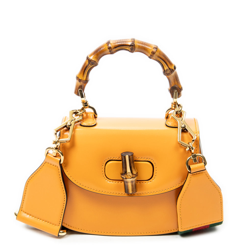 Shoulder Bag Mini Bamboo 1947 Orange Smooth Calfskin Leather