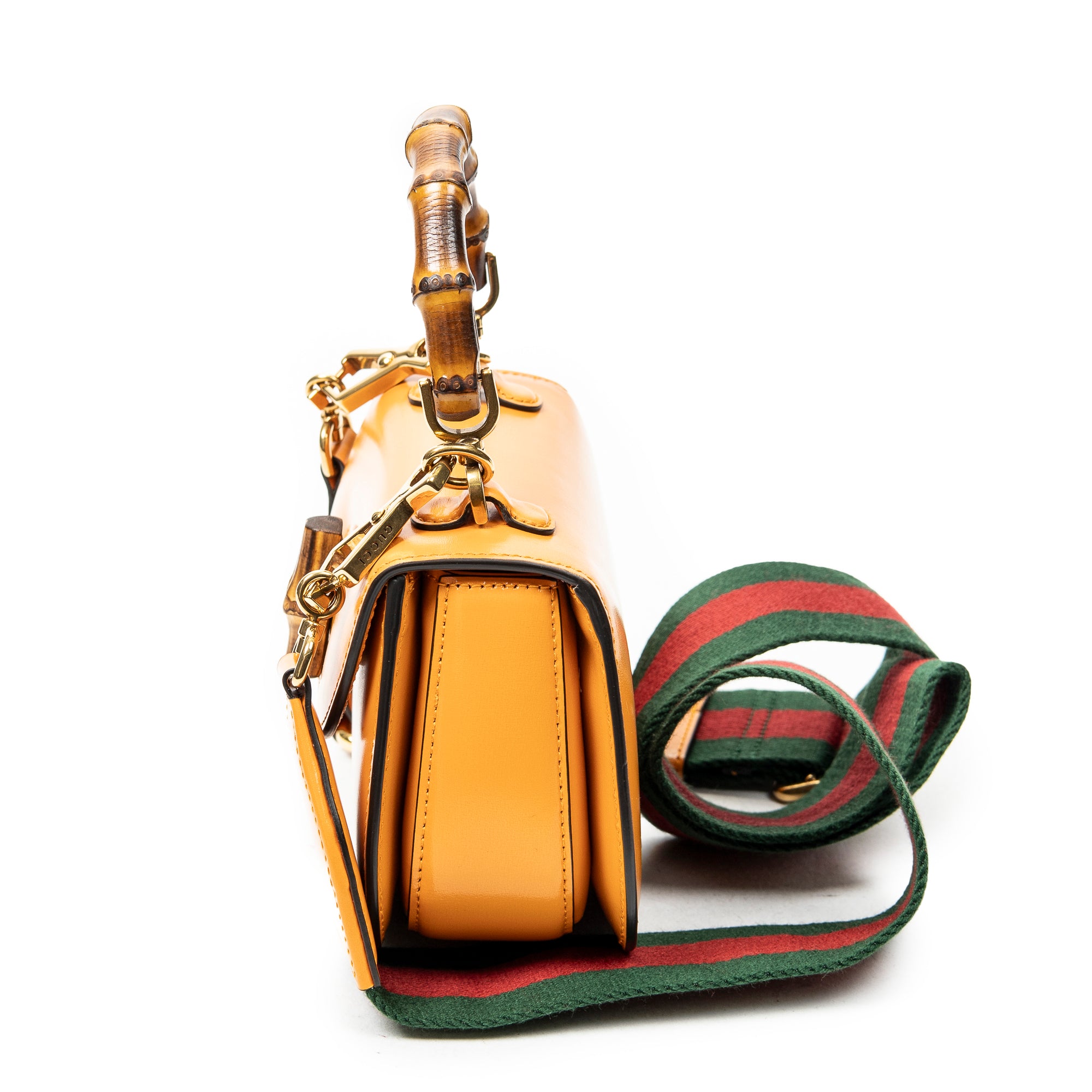 Shoulder Bag Mini Bamboo 1947 Orange Smooth Calfskin Leather