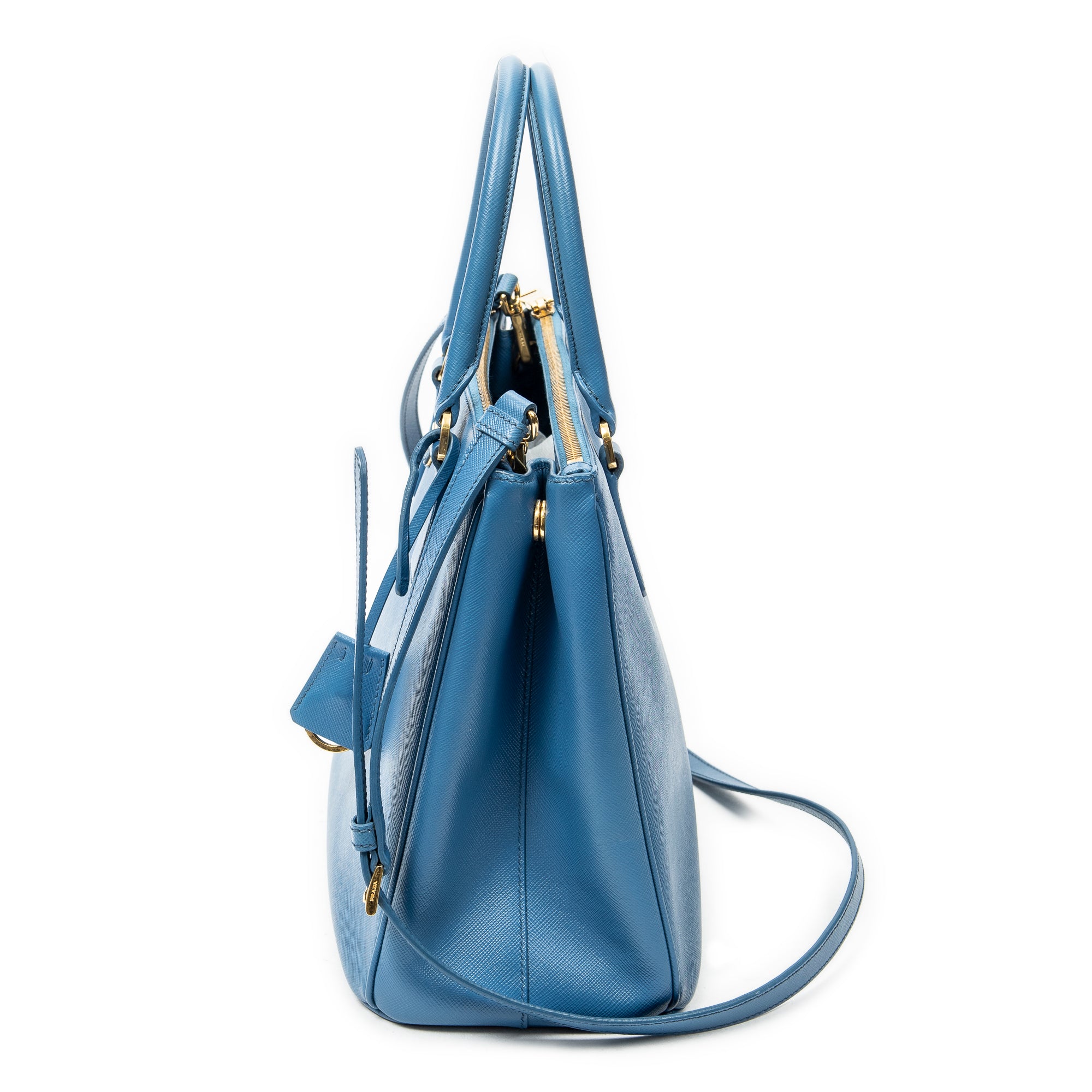 Shoulder Bag Medium Galleria Double Zip Tote Light Blue Saffiano Leather