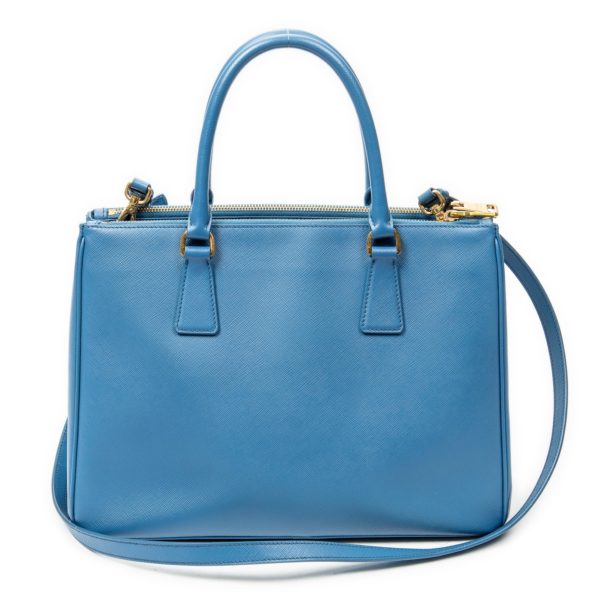 Shoulder Bag Medium Galleria Double Zip Tote Light Blue Saffiano Leather