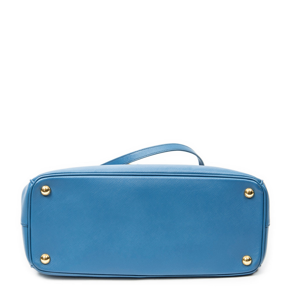 Shoulder Bag Medium Galleria Double Zip Tote Light Blue Saffiano Leather