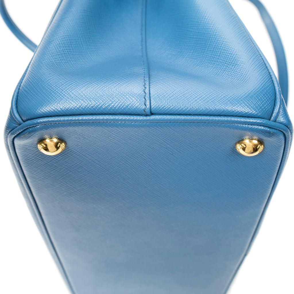 Shoulder Bag Medium Galleria Double Zip Tote Light Blue Saffiano Leather