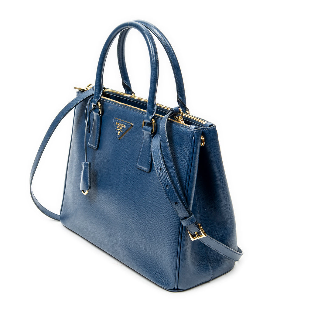 Shoulder Bag Medium Galleria Double Zip Tote Dark Blue Saffiano Leather